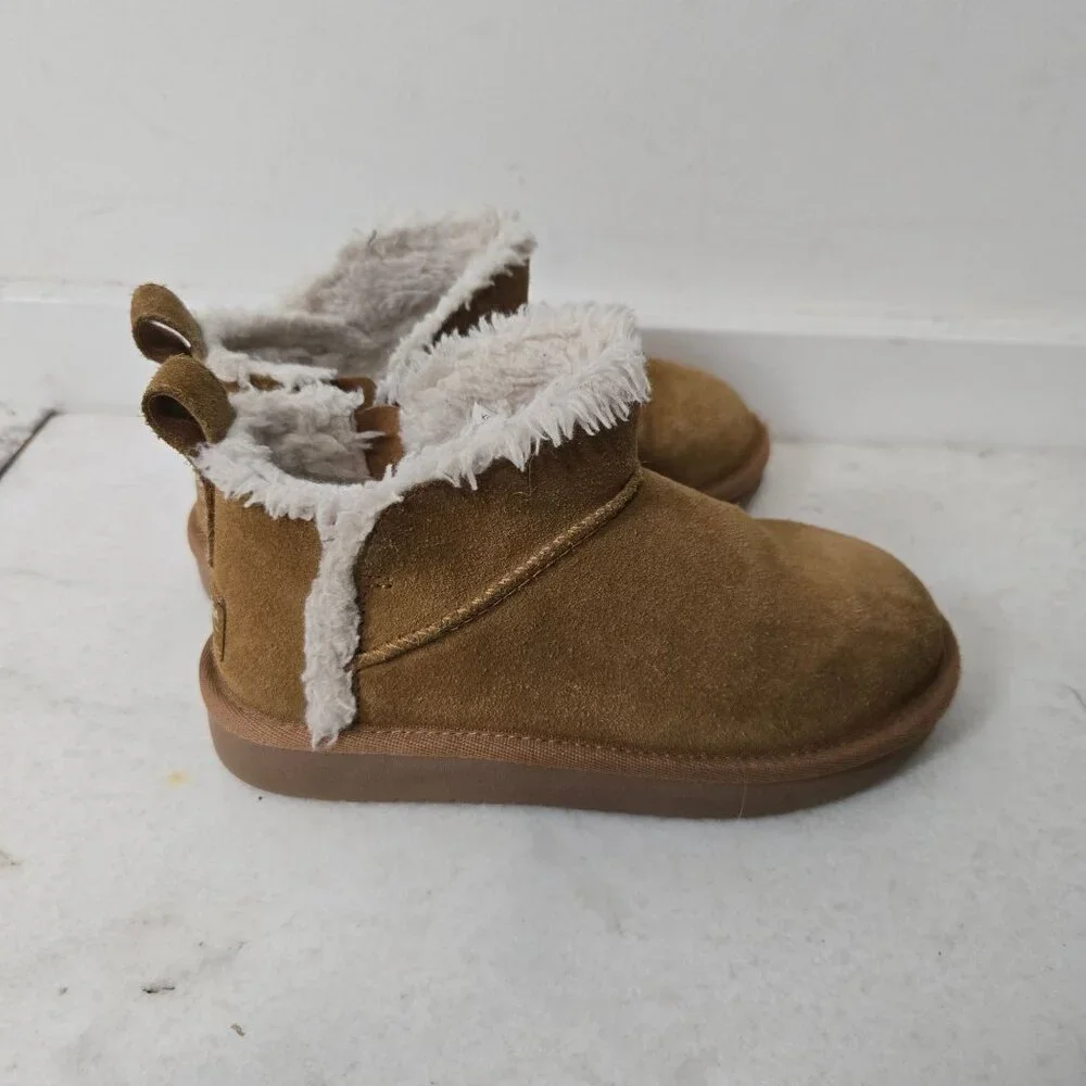 Koolaburra by UGG Girls 12 Toddler Koola Ultra Mini Suede Ankle Booties Chestnut